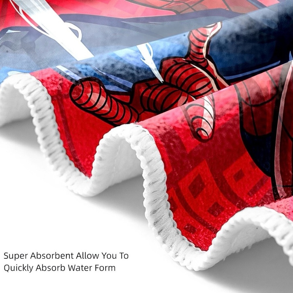 Marvel Spider-Man Beach Towel 27.5 x 55 Inches Kids Pool Bath Towel Red - Picture 4 of 8